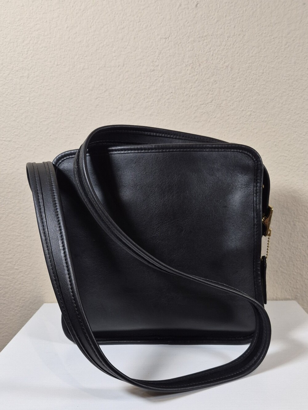 Vintage Coach Black Leather Legacy North South Companion Bag #9168